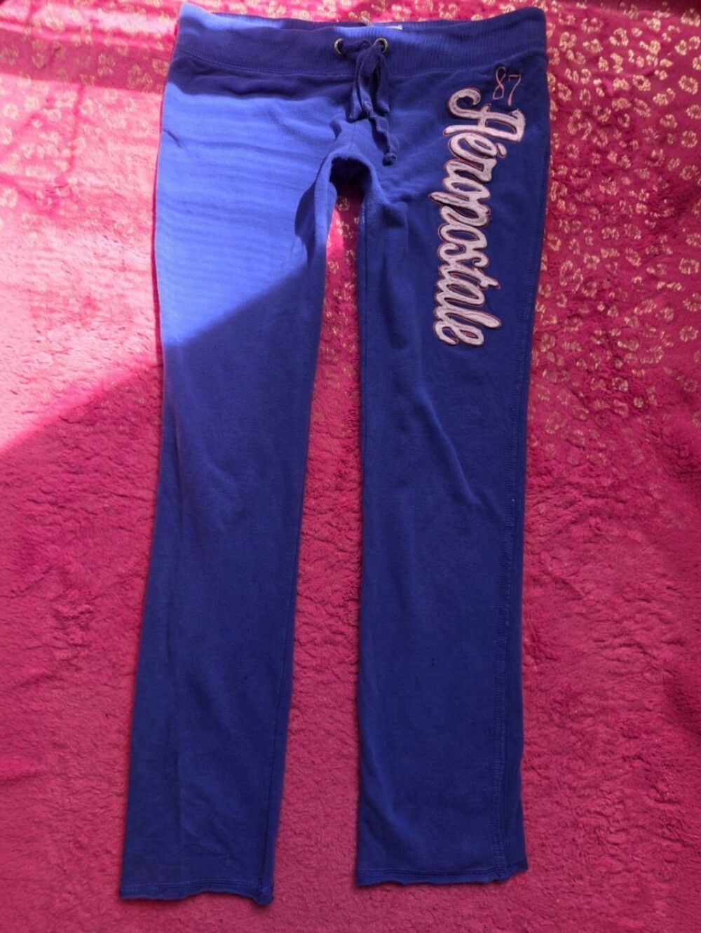 2000s Aeropostale lowrise blue sweatpants with pink logo Y2k Size Small